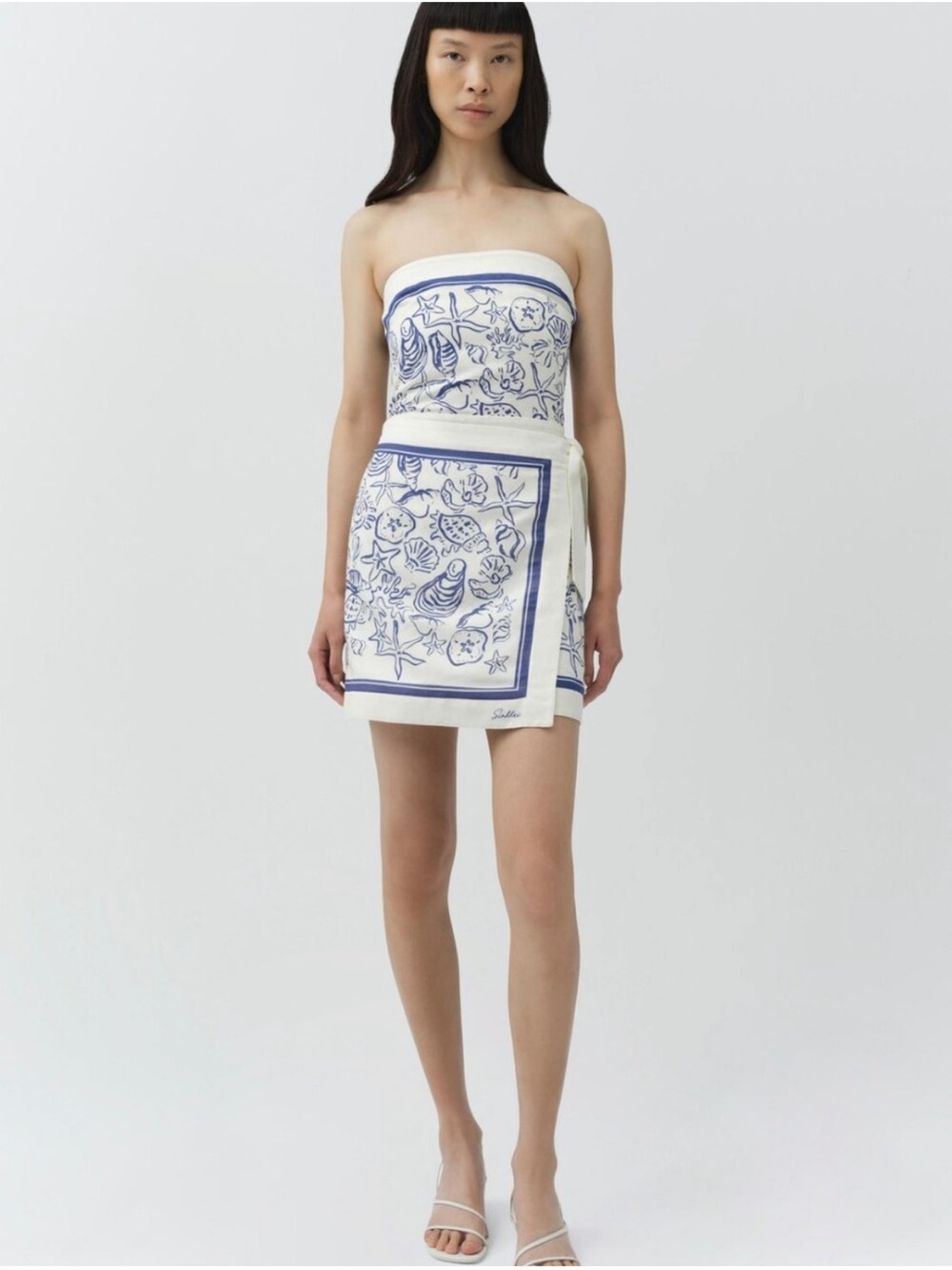 Simkhai Darbie Linen Bustier Mini Dress